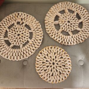 Natural Tan Handmade Shell Trivets